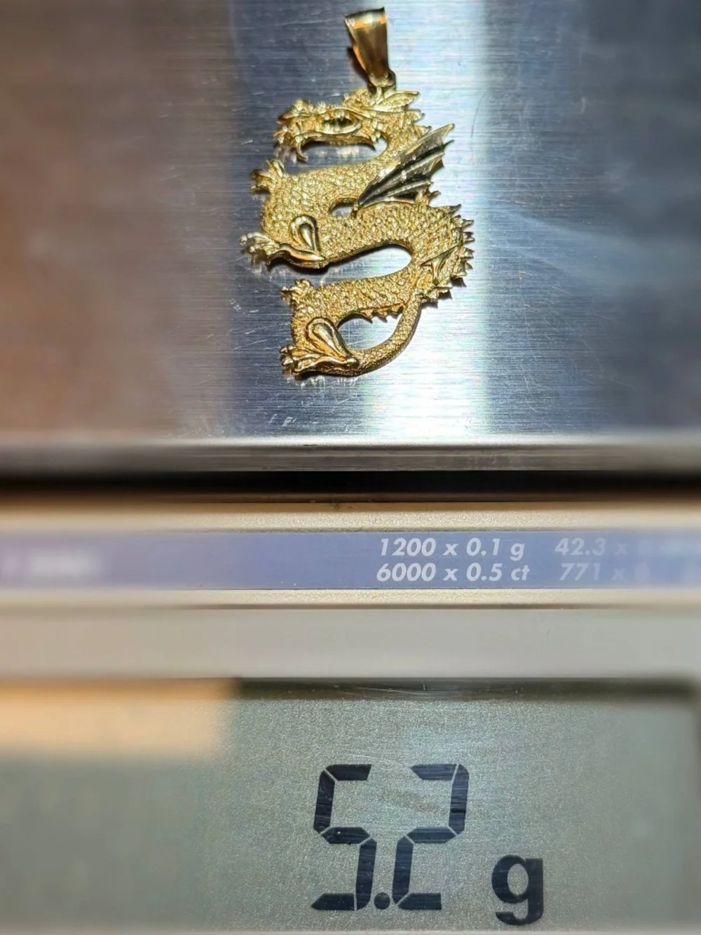 10k Solid Yellow Gold Serpent Chinese Zodiac Winged Fire Dragon Charm Pendant
